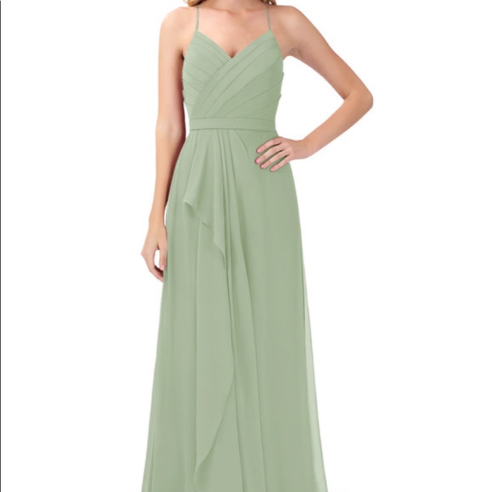 Azazie Dawn Dress in Dusty Sage, Size A8